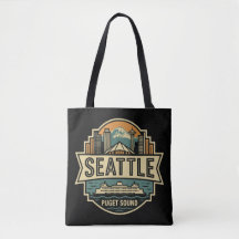 Seattle Siluett Washington USA Retro Märke