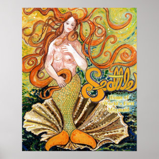 Seattle Sjöjungfru Poster
