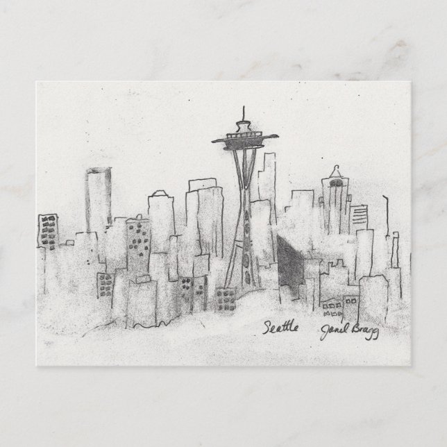 Seattle Sketch Vykort (Framsida)