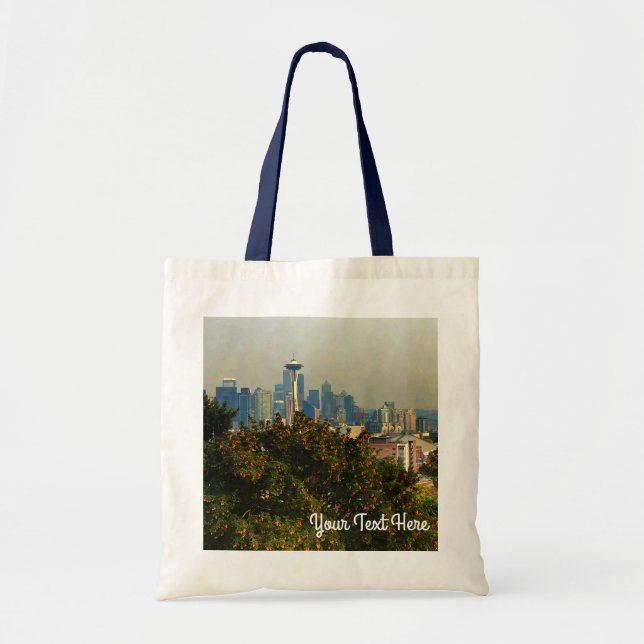 Seattle Skyline #1 Tote Bag Tygkasse (Framsidan)