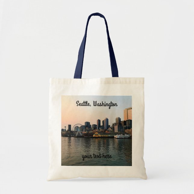 Seattle Skyline #5 Tote Bag Tygkasse (Framsidan)