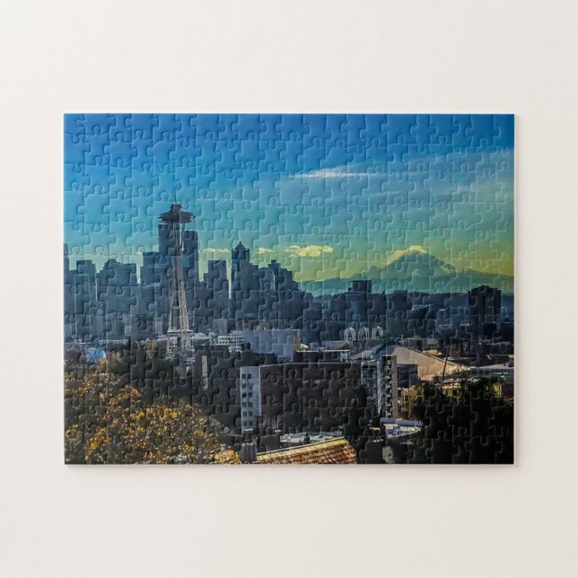 Seattle Skyline #9-2 Jigszawa Puzzle Pussel (Horisontell)