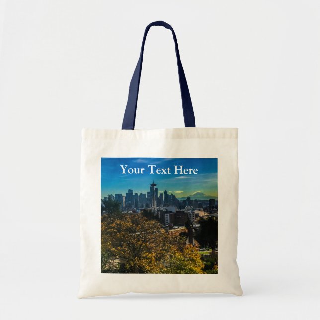 Seattle Skyline #9 Tote Bag Tygkasse (Framsidan)