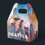 Seattle Skyline Abstrakt Art Presentaskar<br><div class="desc">Lägg till en modern beröring till evenemanget med den här förmånslådan med abstrakt Seattle skyline art. Perfekt för bröllop,  party eller företagsgåvor.</div>