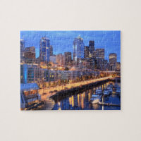 Seattle skyline and harbor, Washington State