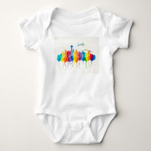 Seattle Skyline Baby Jersey Body Kostym T Shirt