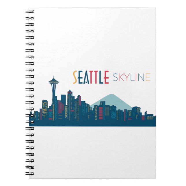 Seattle Skyline Blue Anteckningsbok (Framsidan)