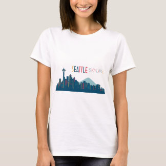 Seattle Skyline Blue T Shirt