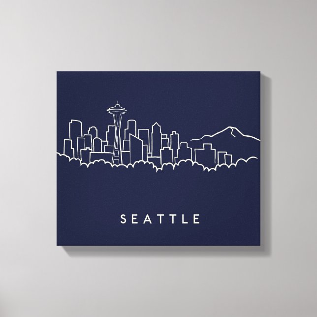Seattle Skyline Canvastryck (Framsida)
