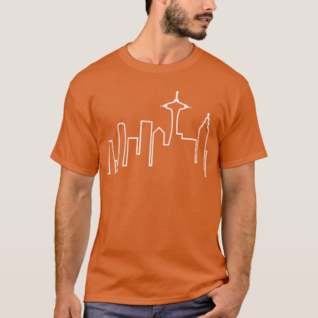 Seattle Skyline Frasier funny T Shirt (Framsida)