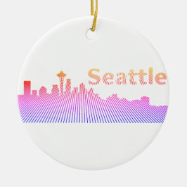 Seattle Skyline-grafik Julgransprydnad Keramik