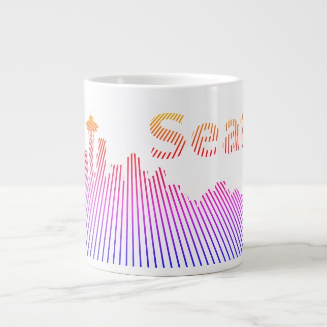 Seattle Skyline-grafik Jumbo Mugg (Framsidan)