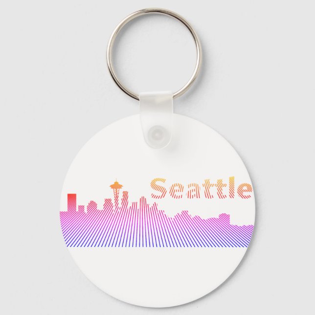 Seattle Skyline-grafik Nyckelring (Framsida)