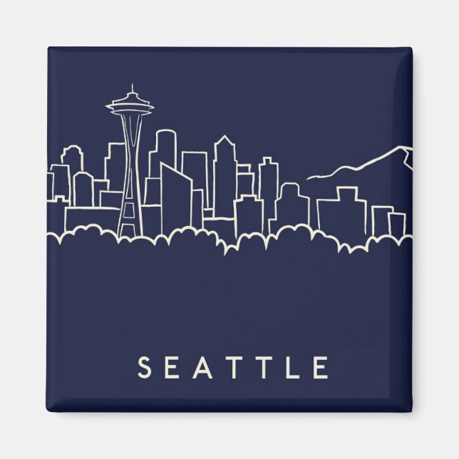 Seattle Skyline Magnet (Framsidan)