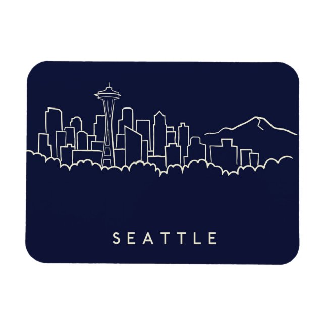 Seattle Skyline Magnet (Horisontell)