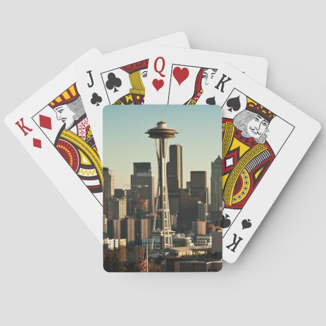 Seattle skyline och Space Nål Kortlek (Baksidan)