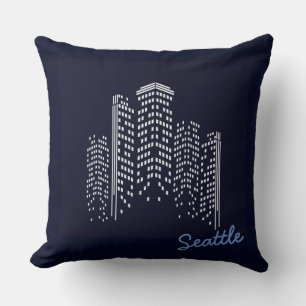 Seattle Skyline Polyester Kudd Kudde