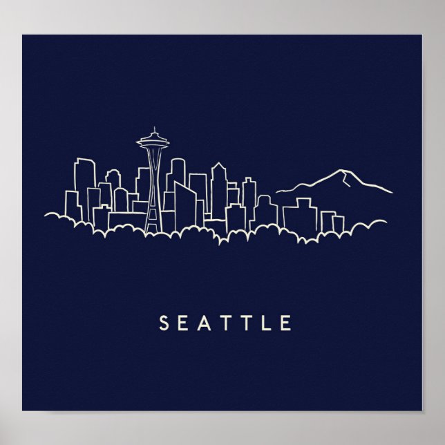 Seattle Skyline Poster (Framsidan)