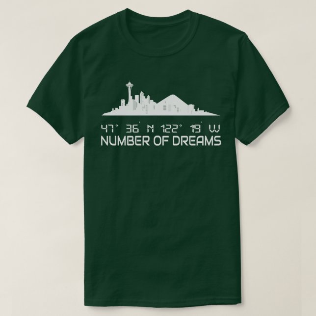Seattle Skyline Silhouette GPS Coordinates City T Shirt (Design framsida)