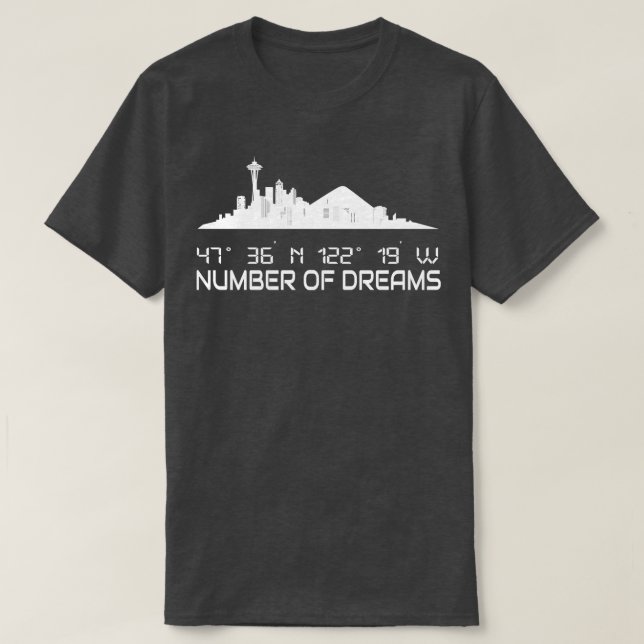 Seattle Skyline Silhouette GPS Coordinates City T Shirt (Design framsida)