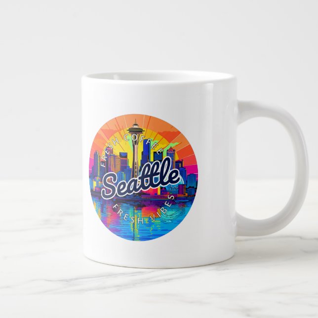 Seattle Skyline Stroke Jumbo Mugg (Höger)
