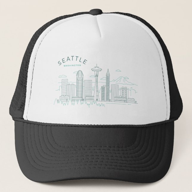 Seattle Skyline Stroke Keps (Framsida)