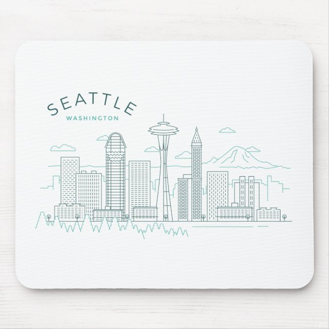 Seattle Skyline Stroke Musmatta (Framsidan)