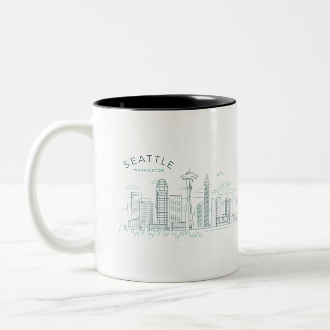Seattle Skyline Stroke Två-Tonad Mugg (Vänster)