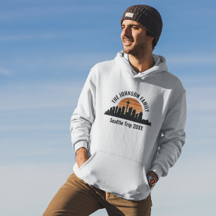 Seattle Skyline Sunset Anpassningsbar Family Vacat Hoodie