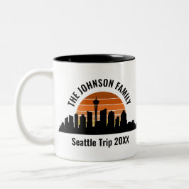 Seattle Skyline Sunset Anpassningsbar Vacation Sou Två-Tonad Mugg