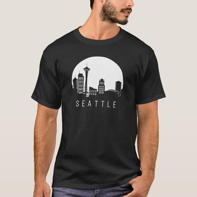 Seattle Skyline T Shirt (Framsida)