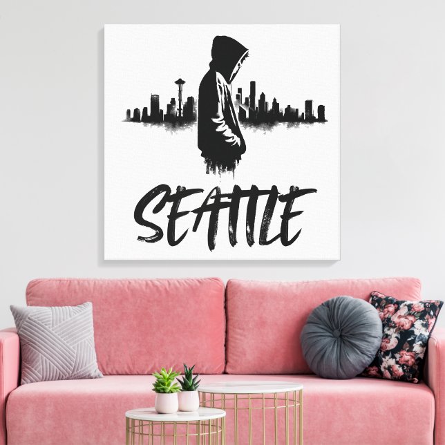 Seattle Skyline Urban Canvas Art (Insitu (Vardagsrum))