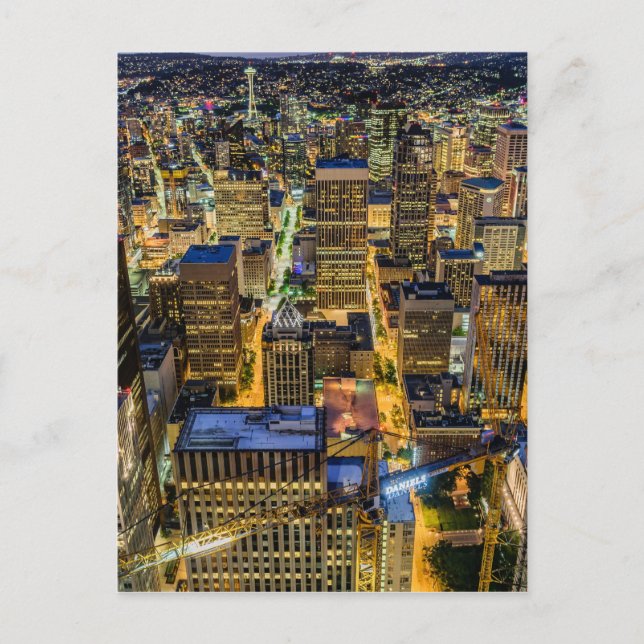 Seattle Skyline vid Dusk Vykort (Framsida)