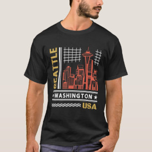 Seattle Skyline Vintage Seattle Washington T Shirt