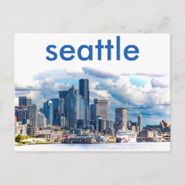 Seattle Skyline vycard Vykort