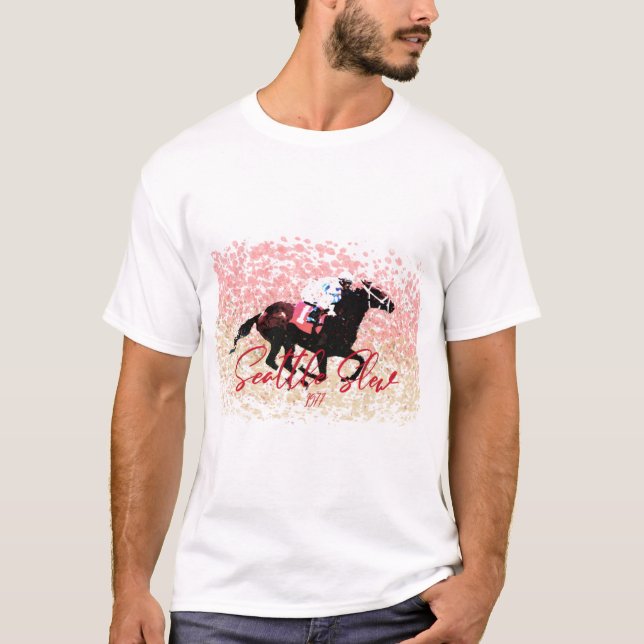 Seattle Slew 1977 Champion Triple Krona Winner T Shirt (Framsida)