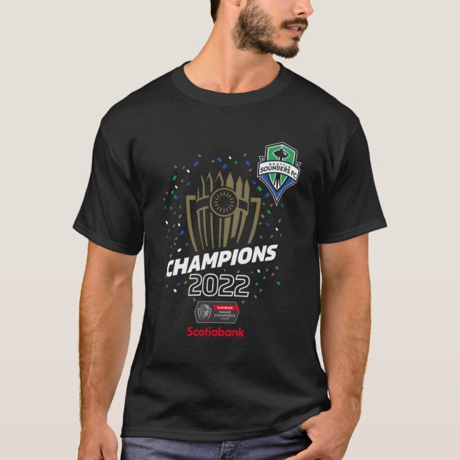 Seattle Sounders Champions 2022 Concacaf Champions T Shirt (Framsida)