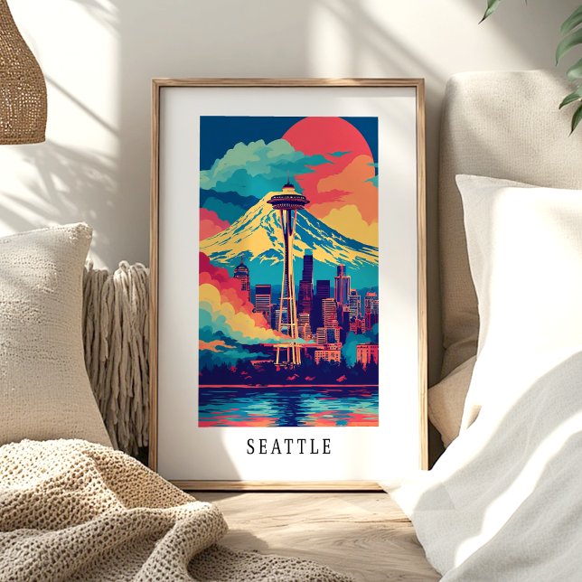 Seattle Space Needle Siluett Affisch (Skapare uppladdad)