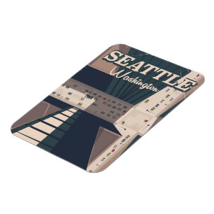 Seattle staten Washington reser affischen Magnet