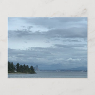 Seattle Strandpromenad Siluett Resefotografering Vykort
