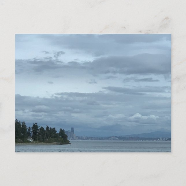 Seattle Strandpromenad Siluett Resefotografering Vykort (Framsida)