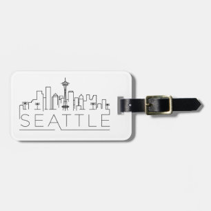 Seattle Stylized City Skyline Luggage Tag Bagagebricka