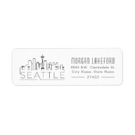 Seattle Stylized Skyline | Returadress Etikett