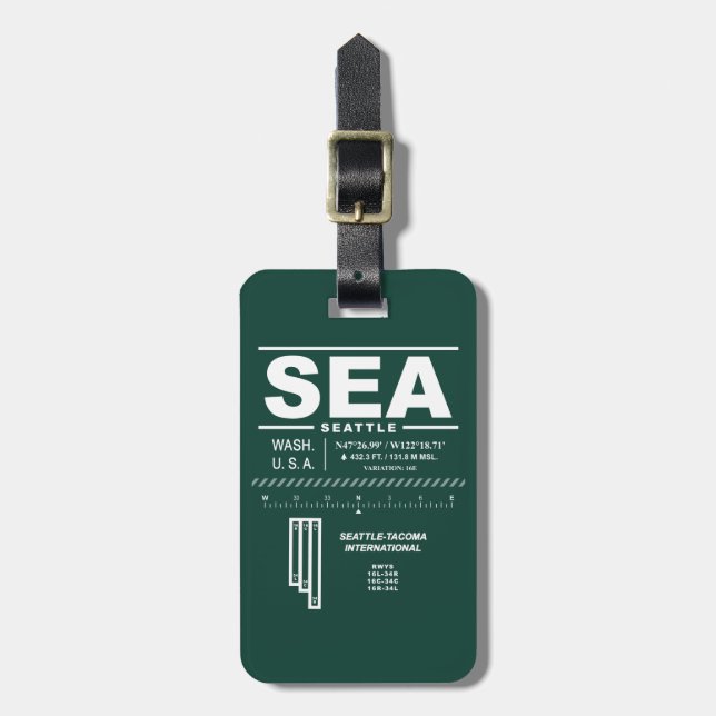 Seattle-Tacoma International Airport SEA Bagagebricka (Vertikal Framsida)