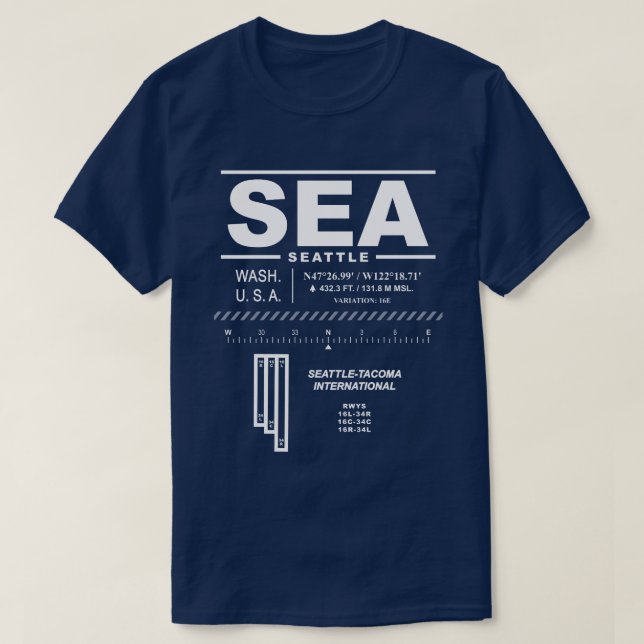 Seattle-Tacoma Int'l Airport SEA T-Shirt (Design framsida)