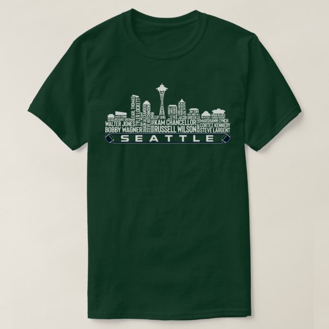 Seattle Team All Time Legends Seattle City Skylin T Shirt (Design framsida)