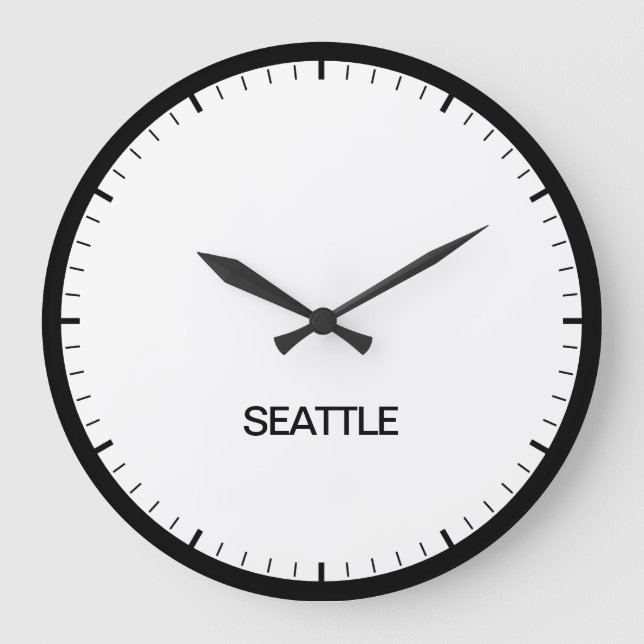 Seattle Time Zon Newsroom Stil Clock Stor Klocka (Framsida)