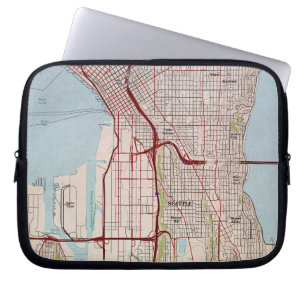 Seattle Topography City Karta Laptop Sleeve
