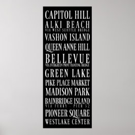 Seattle Tunnelbanan Sign Poster