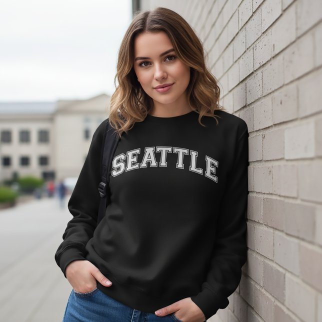 SEATTLE Universitetsstilsvärmare Amerika College Lång Ärmad Tröja (Skapare uppladdad)